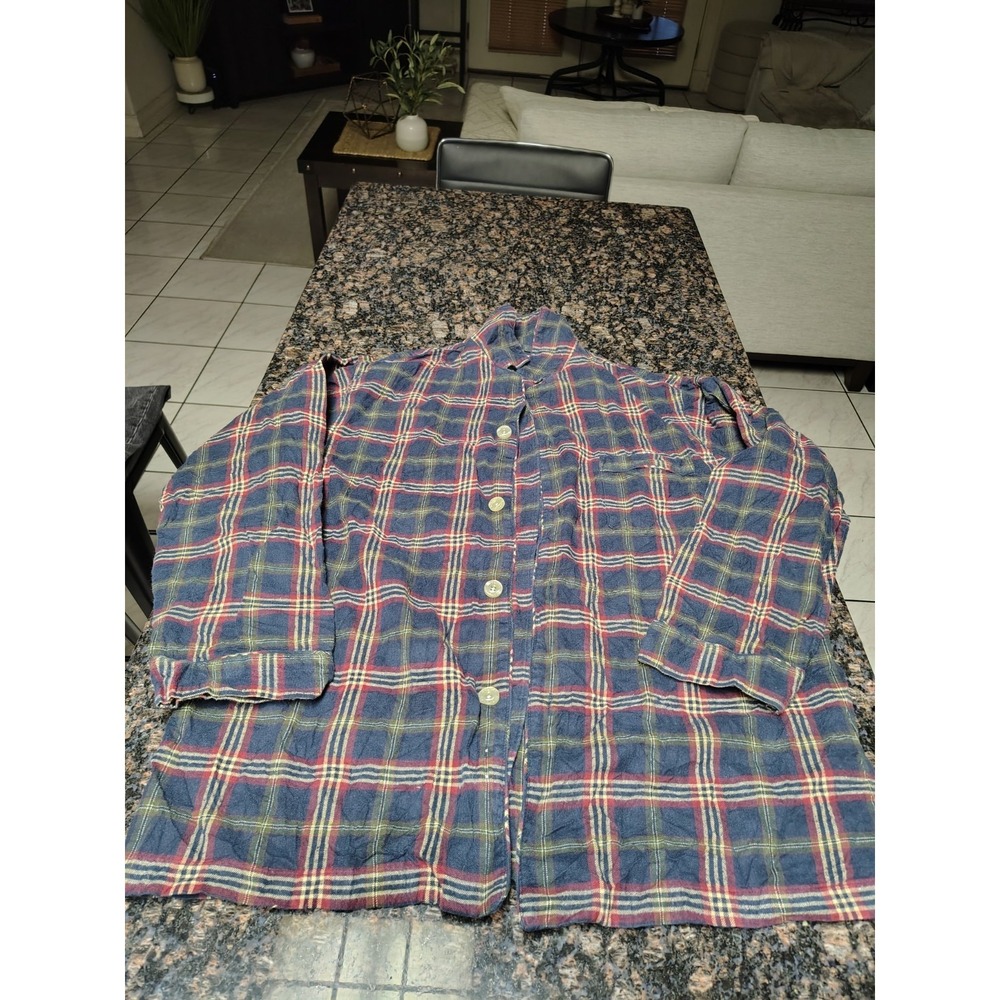 Brooks Brothers Pajama Shirt Men M Plaid Flannel Sleep Lounge - Picture 1 of 5